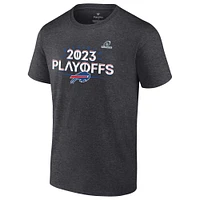 Men's Fanatics Heather Charcoal Buffalo Bills 2023 NFL Playoffs T-Shirt