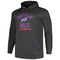 Men's Fanatics Heather Charcoal Buffalo Bills Big & Tall Pullover Hoodie