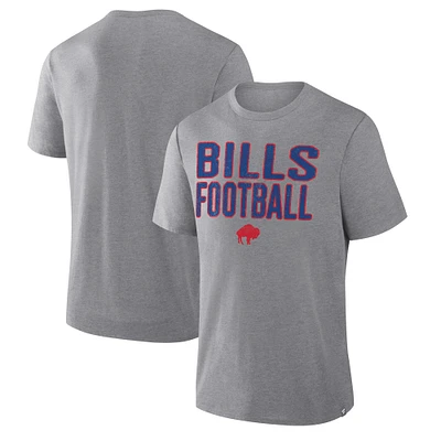Men's Fanatics Heather Gray Buffalo Bills First Down Tribute Tri-Blend T-Shirt
