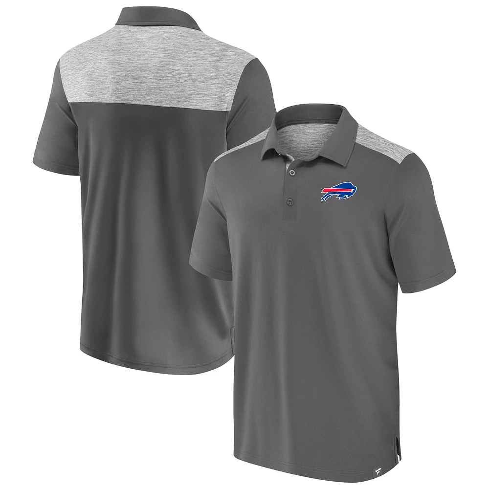 Polo Fanatics Heather Grey Buffalo Bills Long Shot pour homme