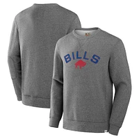 Men's Fanatics  Heather Gray Buffalo Bills Loop Terry Pullover Sweatshirt