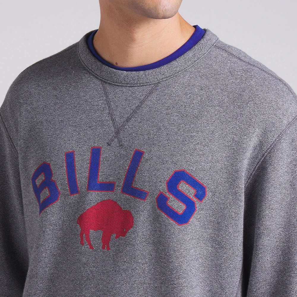 Sweat-shirt à enfiler en tissu éponge boucle Buffalo Bills Heather Grey Fanatics pour homme