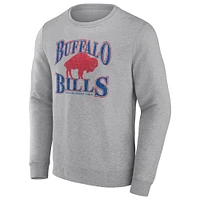 Men's Fanatics Heathered Charcoal Buffalo Bills Playability Pullover Sweatshirt