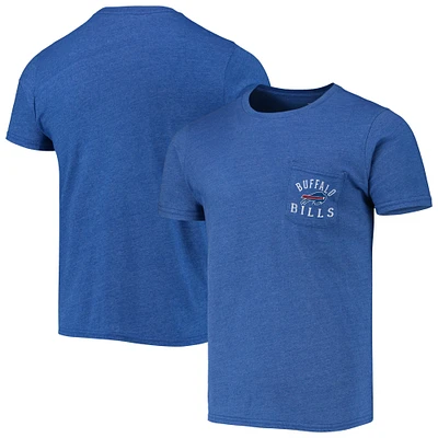 Men's Fanatics Heathered Royal Buffalo Bills Field Goal Pocket Tri-Blend T-Shirt