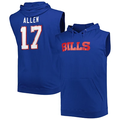 Fanatics pour hommes Josh Allen Royal Buffalo Bills Big & Tall Muscle Pull à capuche