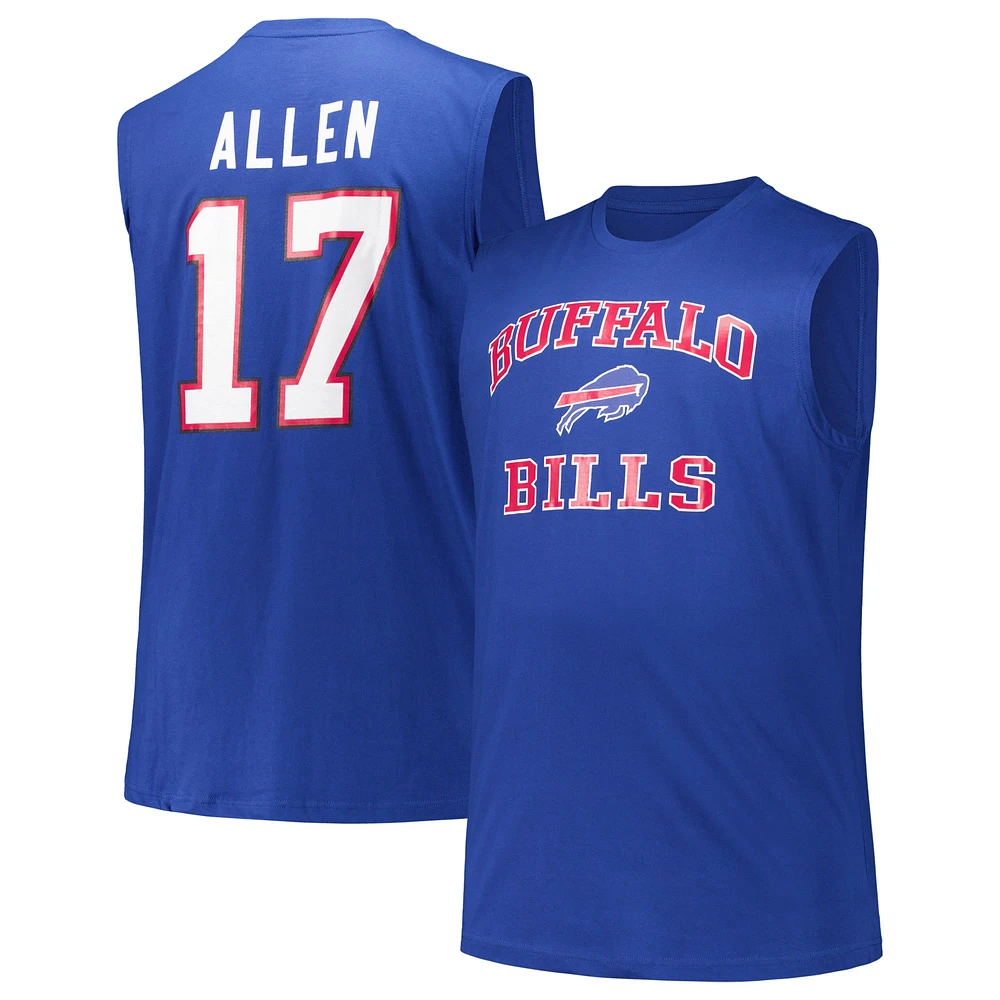 Men's Fanatics Josh Allen Royal Buffalo Bills Big & Tall Muscle Tank Top