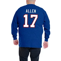 T-shirt à manches longues gaufré thermique Fanatics Josh Allen Royal Buffalo Bills Big & Tall pour hommes