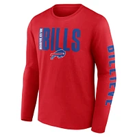 T-shirt à manches longues Fanatics Red Buffalo Bills pour hommes, grande taille