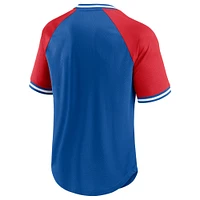 Men's Fanatics Royal/Red Buffalo Bills Second Wind Raglan V-Neck T-Shirt