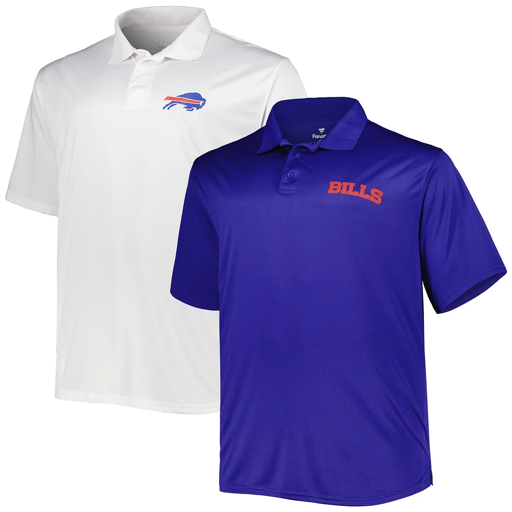 Men's Fanatics Royal/White Buffalo Bills Solid Two-Pack Polo Set