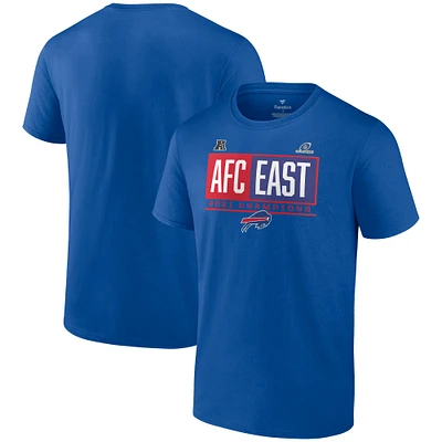 T-shirt préféré bloqué des champions de la division Est l'AFC 2021 Royal Buffalo Bills Fanatics pour hommes