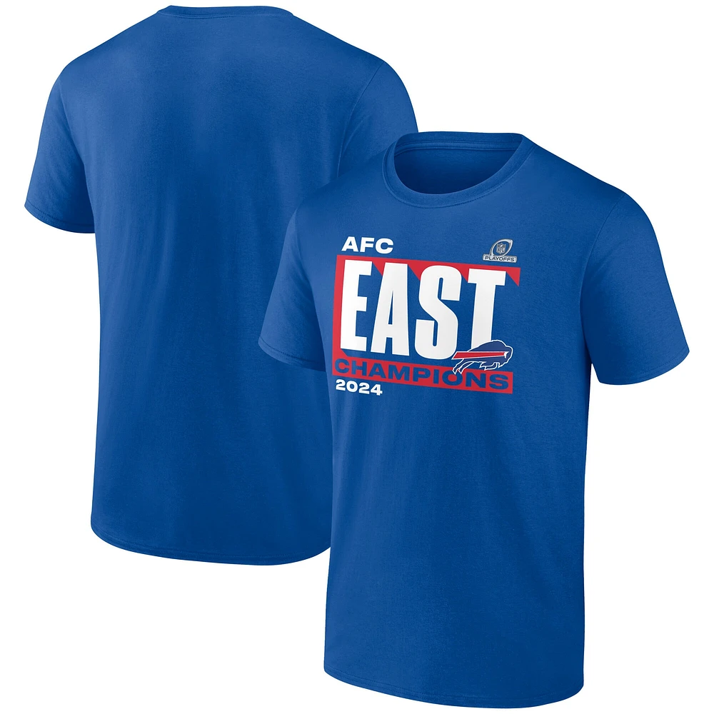 T-shirt Fanatics Royal Buffalo Bills pour hommes Champions de la division Est l'AFC 2024 Conquer Big & Tall