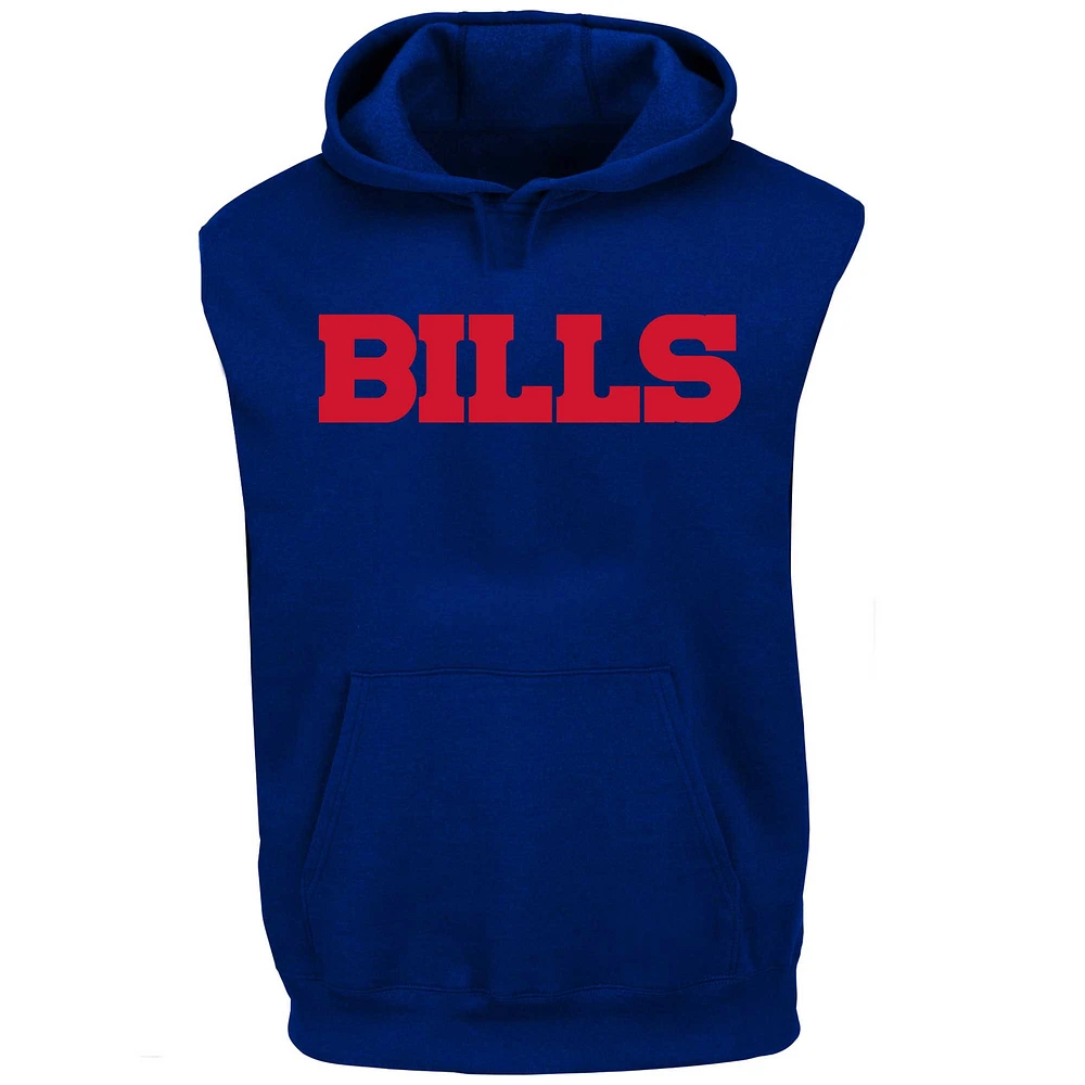 T-shirt sans manches à capuche Fanatics Royal Buffalo Bills Big & Tall Muscle pour hommes