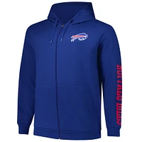 Sweat à capuche zippé manches longues Fanatics Royal Buffalo Bills pour hommes