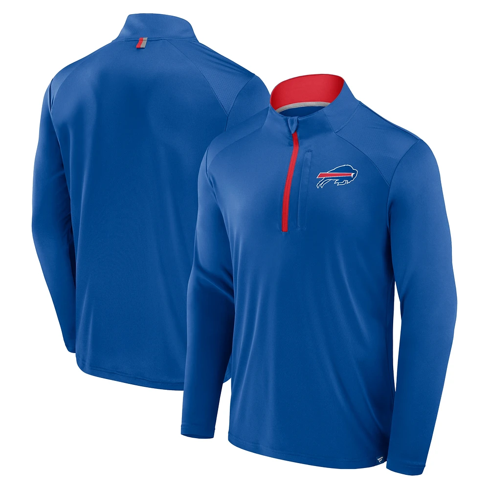 Veste à manches longues et fermeture éclair quart de tour Fanatics Royal Buffalo Bills Defender pour homme