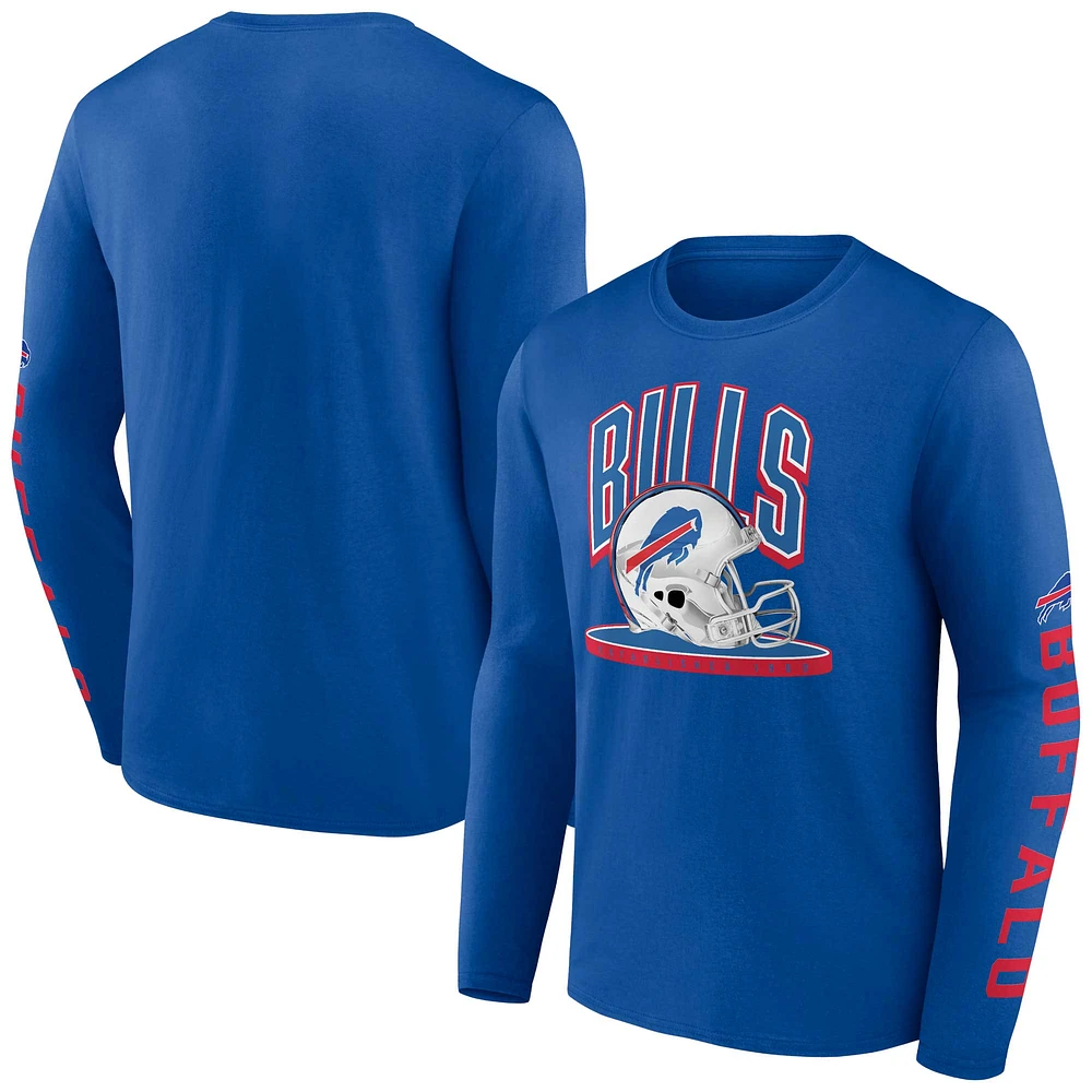 T-shirt à manches longues avec plateforme de casque Fanatics Royal Buffalo Bills pour hommes