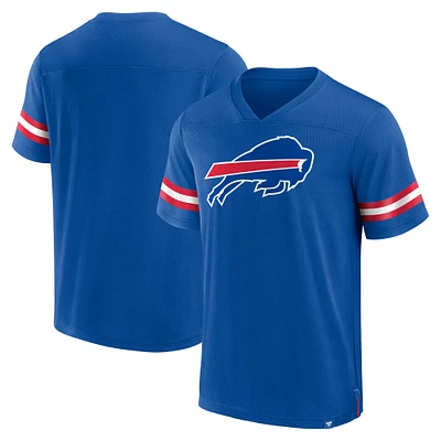 T-shirt à col en V Fanatics Royal Buffalo Bills Jersey Tackle pour hommes