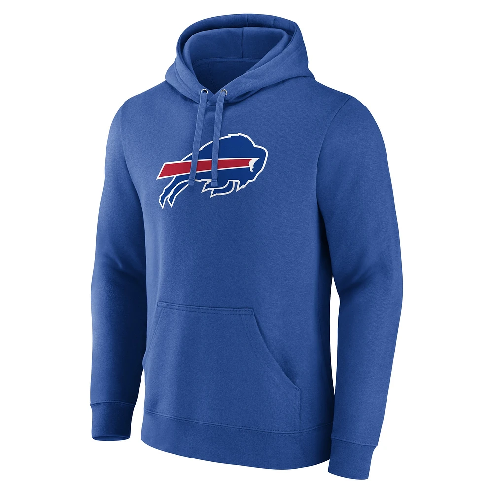 Sweat à capuche en polaire avec logo principal Fanatics Royal Buffalo Bills pour hommes