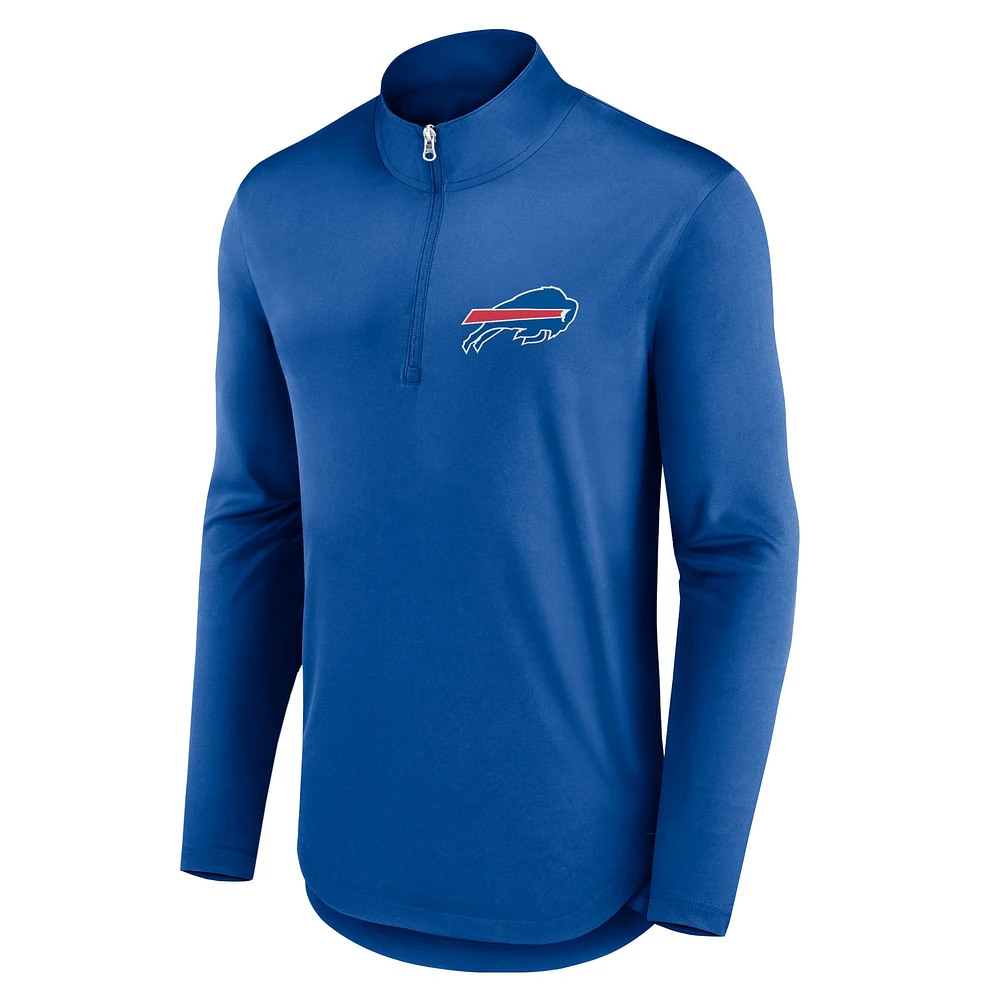 Men's Fanatics Royal Buffalo Bills Quarterback Quarter-Zip Top