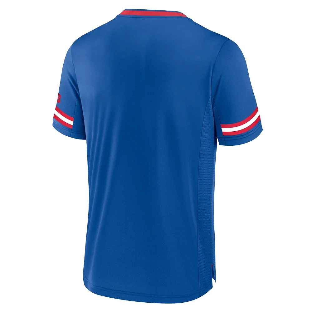 Men's Fanatics Royal Buffalo Bills Stripe Stacking V-Neck T-Shirt