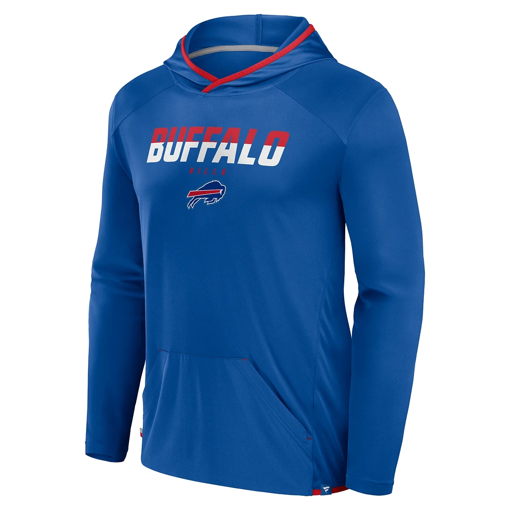 Men's Fanatics Royal Buffalo Bills Transitional Defender Hoodie Long Sleeve T-Shirt