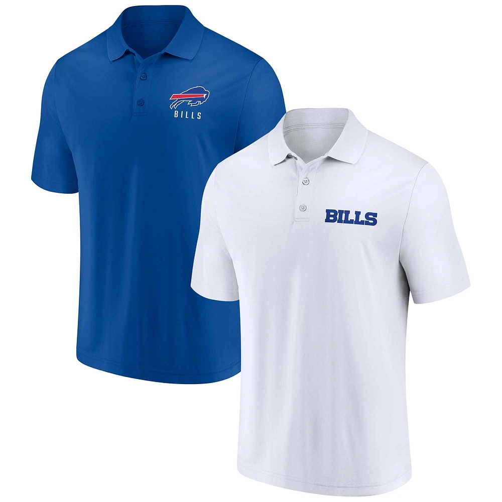 Ensemble de deux polos Lockup Fanatics pour hommes blanc/Royal Buffalo Bills