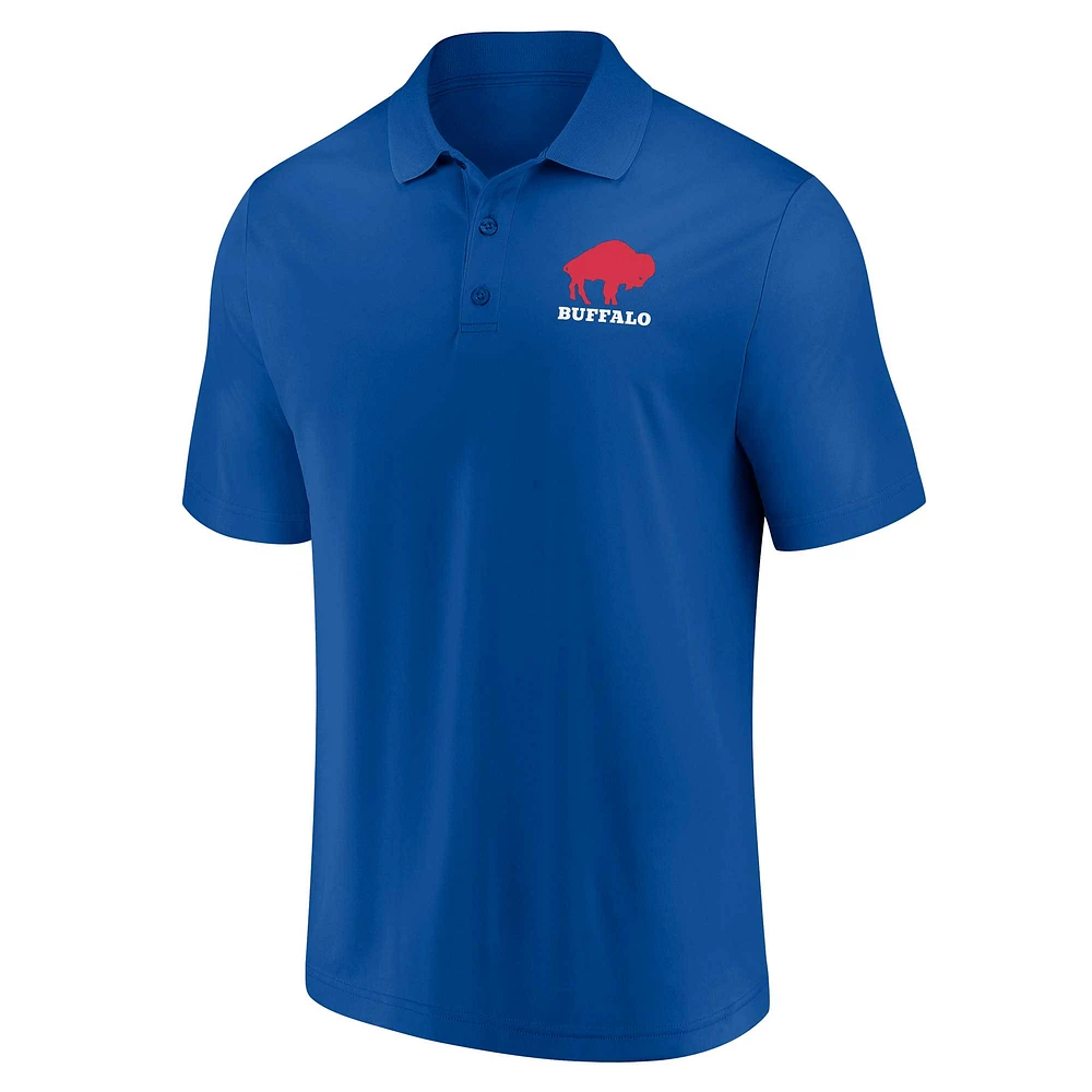 Ensemble de deux polos Throwback Fanatics blanc/Royal Buffalo Bills pour hommes