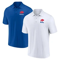 Ensemble de deux polos Throwback Fanatics blanc/Royal Buffalo Bills pour hommes