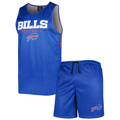 FOCO Royal Buffalo Bills Colorblock Mesh Ensemble col en V et short pour homme