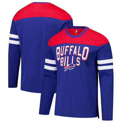 T-shirt à manches longues adaptatif G-III Sports by Carl Banks pour homme, couleur royal/rouge, Buffalo Bills