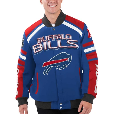 Men's G-III Sports by Carl Banks Royal Buffalo Bills Power Forward Racing Full-Snap Jacket