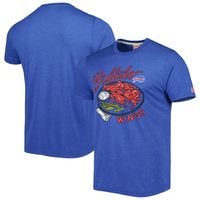 Men's Homage Royal Buffalo Bills Hyper Local Tri-Blend T-Shirt