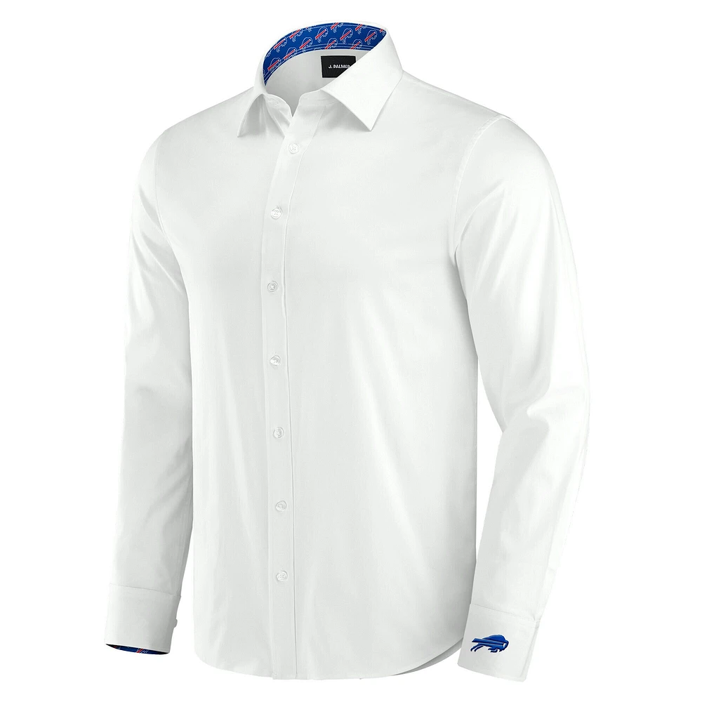 Chemise boutonnée à manches longues pour homme J. Palmer Buffalo Bills Man-In-Motion blanche