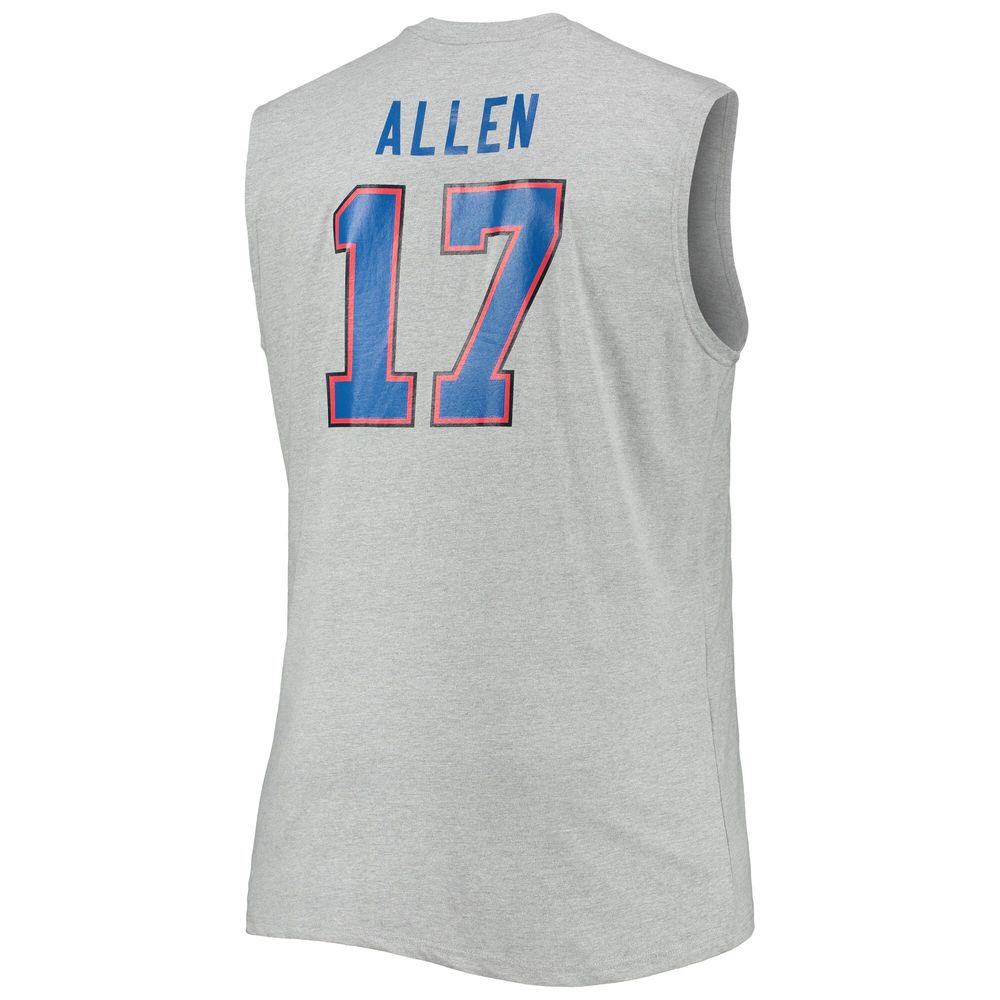 Profile Men's Josh Allen Heathered Gray Buffalo Bills Big & Tall Player  Name Number Muscle Tank Top