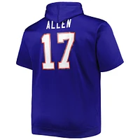 Josh Allen Royal Buffalo Bills Big & Tall Sweat à capuche manches courtes pour homme