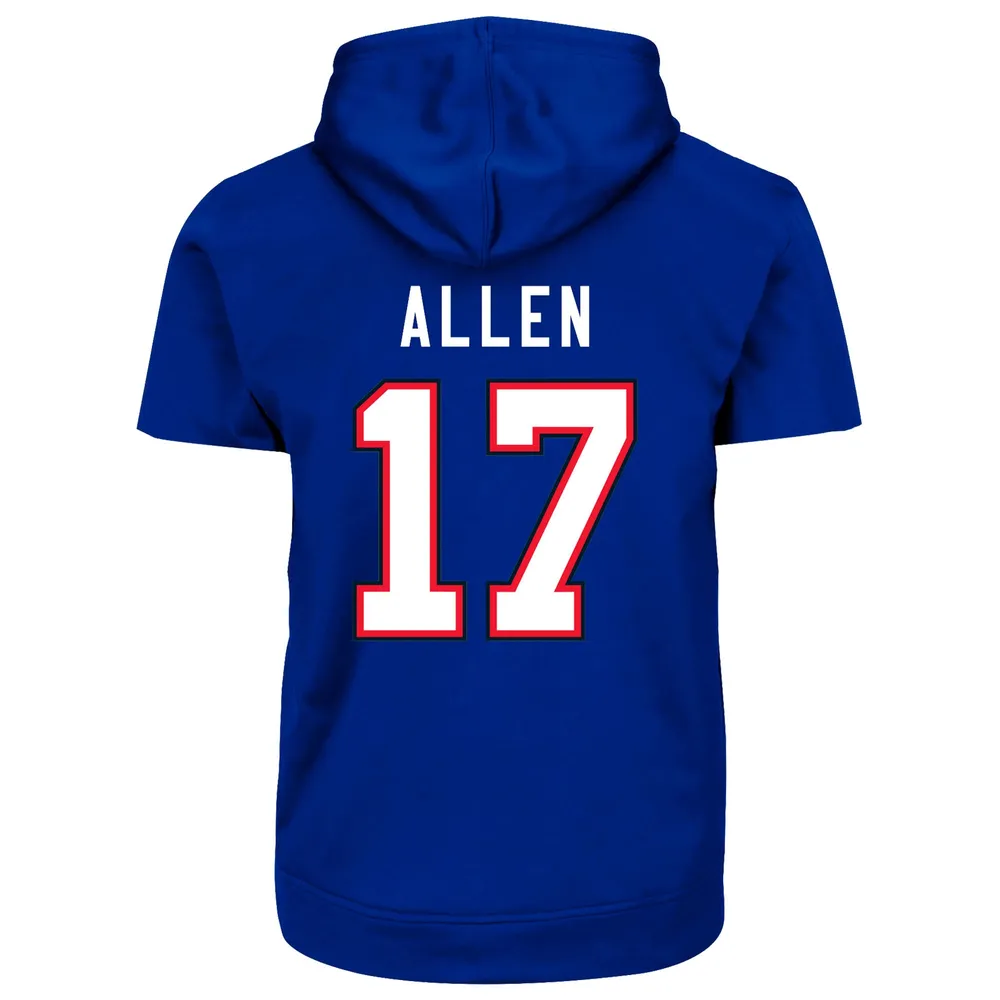 Men's Josh Allen Royal Buffalo Bills Big & Tall Short Sleeve Pullover Hoodie