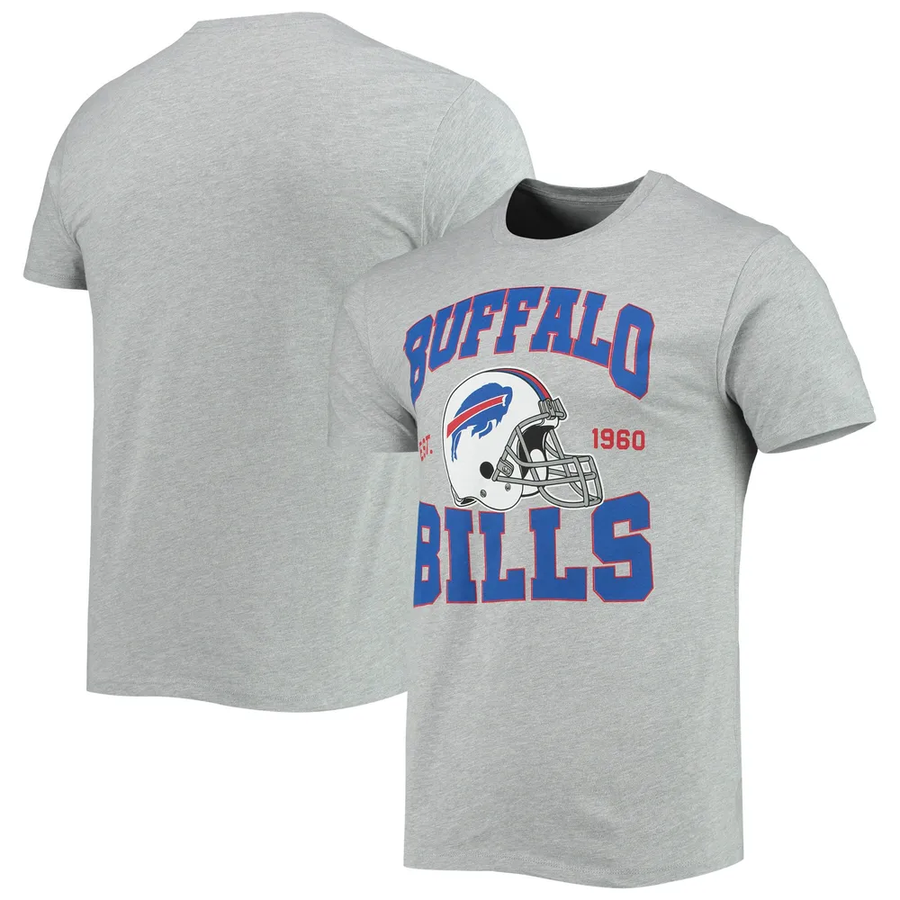 Lids Buffalo Bills Junk Food Helmet T-Shirt - Heathered Gray