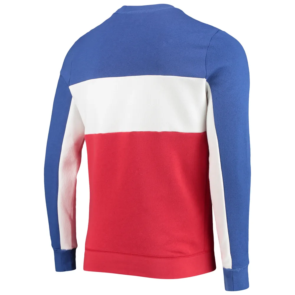 Men's Junk Food Royal/Red Buffalo Bills Color Block Pullover