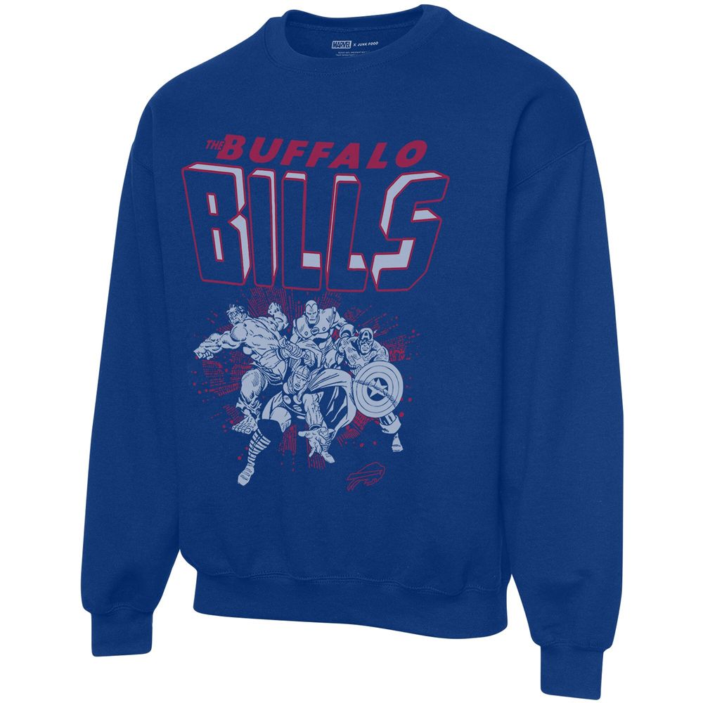 Men's Junk Food Royal Buffalo Bills Avengers Throwback - Pullover Sweatshirt