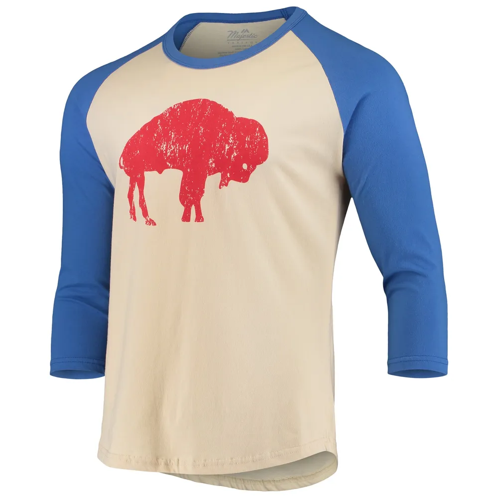 New Era Bills Throwback Raglan Long Sleeve T-Shirt - Men's