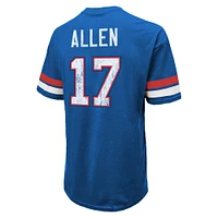 T-shirt surdimensionné avec nom et numéro Majestic Threads Josh Allen Royal Buffalo Bills pour hommes