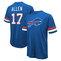 T-shirt surdimensionné avec nom et numéro Majestic Threads Josh Allen Royal Buffalo Bills pour hommes