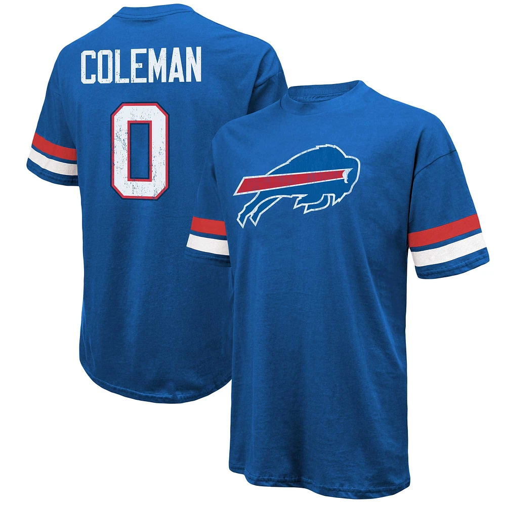 T-shirt surdimensionné pour homme Majestic Threads Keon Coleman Royal Buffalo Bills avec nom et numéro