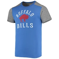 Men's Majestic Threads Royal/Heathered Gray Buffalo Bills Gridiron Classics Field Goal Slub T-Shirt