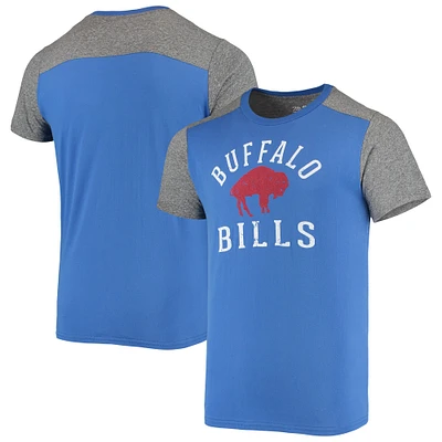 Men's Majestic Threads Royal/Heathered Gray Buffalo Bills Gridiron Classics Field Goal Slub T-Shirt