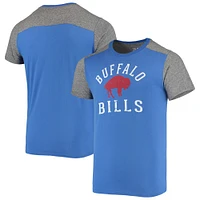 Men's Majestic Threads Royal/Heathered Gray Buffalo Bills Gridiron Classics Field Goal Slub T-Shirt