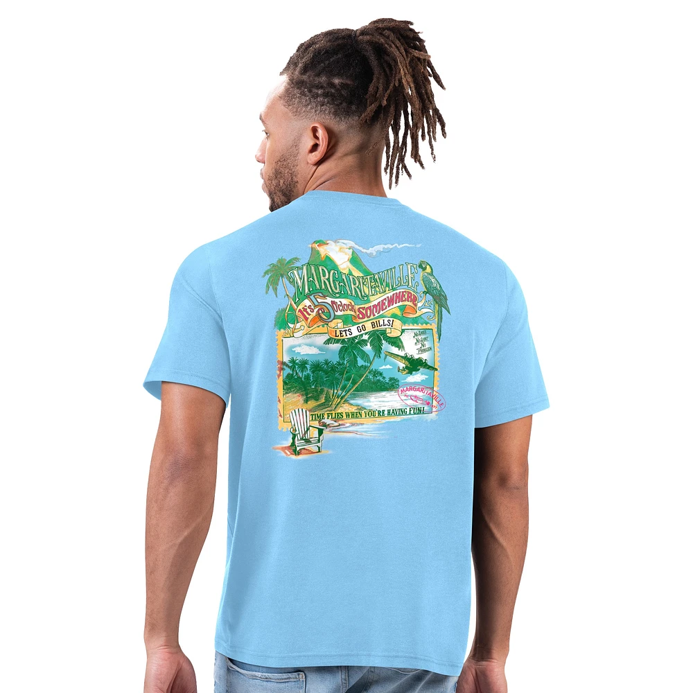 T-shirt bleu clair pour homme Margaritaville Buffalo Bills Time Flies