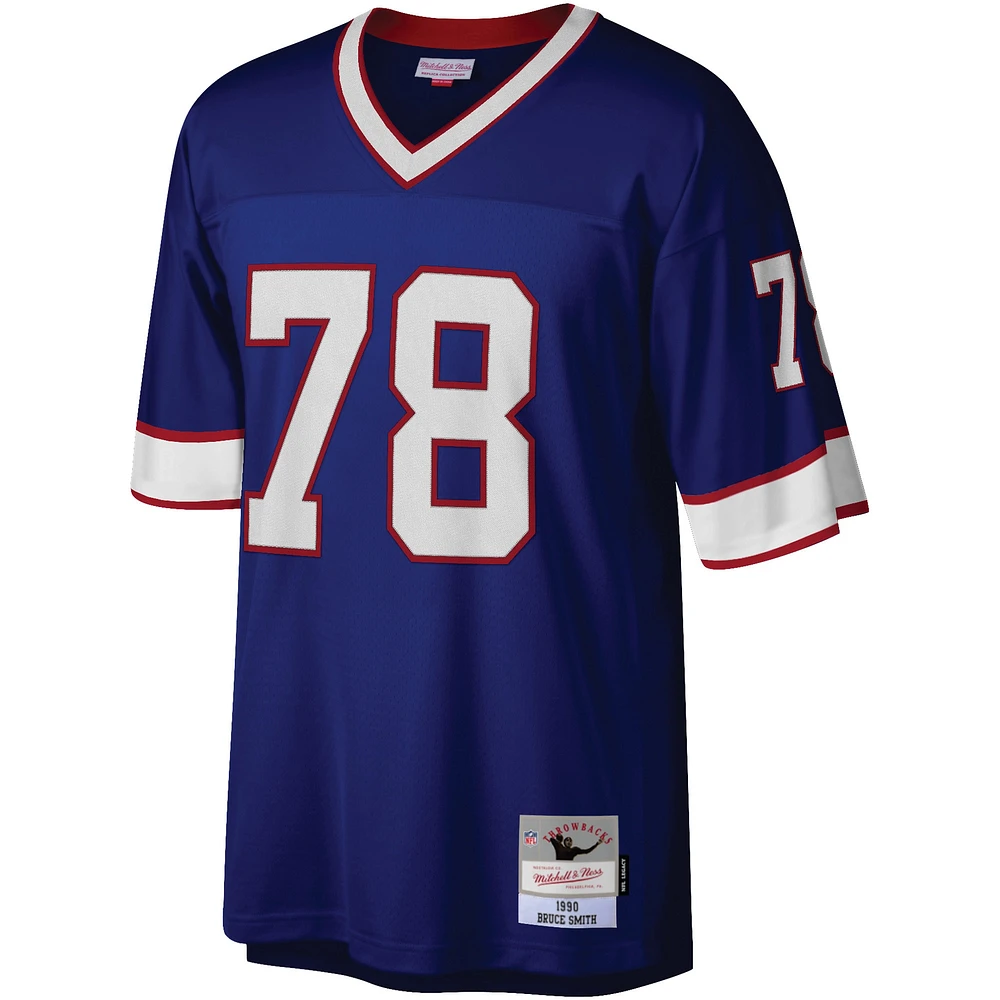 Maillot pour homme Mitchell & Ness Bruce Smith Royal Buffalo Bills 1990 Legacy Replica