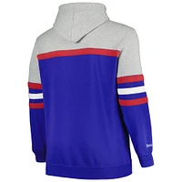 Sweat à capuche pour hommes Mitchell & Ness gris chiné/Royal Buffalo Bills Big Tall Head Coach