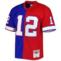 Men's Mitchell & Ness Jim Kelly Royal/Red Buffalo Bills 1990 Split Legacy Replica Jersey